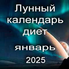 Диета для похудения на январь 2025 года, меню для правильного питания на каждый день по лунному календарю.