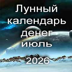 Лунный календарь денег на июль 2026 года