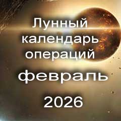 Лунный календарь операций на февраль 2026 года