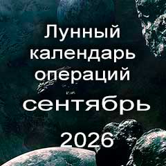 Лунный календарь операций на сентябрь 2026 года