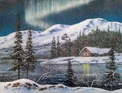 Дом на озере. Картина из каменной крошки Кувшинова В.Н.