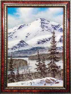 Горная долина. Картина из каменной крошки художник Кувшинов В.Н.