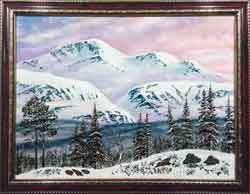 Розовые горы. Картина из каменной крошки художник Кувшинов В.Н.